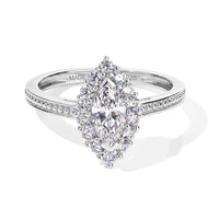 D''Joy Moissanite and White Zircon 1.00 ctw Ring in Rhodium Over Sterling Silver (Size 10.0)