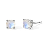 EverTrue Rainbow Moonstone 1.00 ctw Solitaire Stud Earrings in Platinum Bond