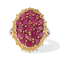 EverTrue Niassa Ruby (FF) 4.00 ctw Cluster Ring in 18K YG Plated and Platinum Bond (Size 10.0)