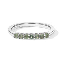 D''Joy Natural Green Apatite 0.35 ctw Ring in Rhodium Over Sterling Silver (Size 10.0)