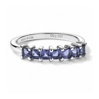 D''Joy Catalina Iolite 0.65 ctw Band Ring in Rhodium Over Sterling Silver (Size 10.0)