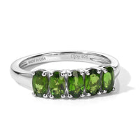 D''Joy Chrome Diopside 1.20 ctw Ring in Rhodium Over Sterling Silver (Size 10.0)