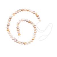 Seaweed Champagne Fresh Water Pearl Beaded Strand Necklace 16 Inches