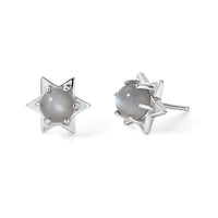 D'Joy Sri Lankan Titanium Moonstone Earrings in Rhodium Over Sterling Silver 2.00 ctw