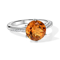 D''Joy Serra Gaucha Citrine and Moissanite 2.50 ctw Ring in Rhodium Over Sterling Silver (Size 6.0)
