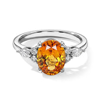 D''Joy Serra Gaucha Citrine, Moissanite Ring in Rhodium Over Sterling Silver (Size 6.0) 1.80 ctw
