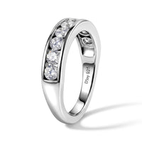 D''Joy Moissanite 0.80 ctw Ring in Rhodium Over Sterling Silver (Size 10.0)