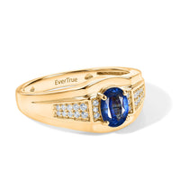 EverTrue Kashmir Kyanite and White Zircon 1.40 ctw Ring in 18K YG Plated (Size 10.0)