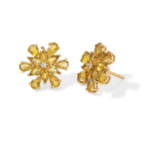 EverTrue Canary Opal, White Zircon Earrings in 18K YG Plated 2.25 ctw