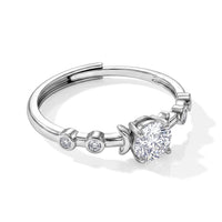White Moissanite 0.82 ctw Ring in Silvertone (Adjustable)