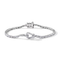 Luxuriant Lab Grown Diamond (G-H, SI) Horseshoe Bracelet in Rhodium Over Sterling Silver (7.25 In) 2.50 ctw