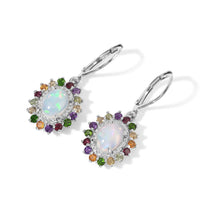 EverTrue Ethiopian Welo Opal and Multi Gemstone 2.80 ctw Earrings in Platinum Bond