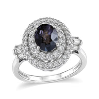 Certified & Appraised D'Joy Premium Platinum Spinel, Moissanite Ring in Rhodium Over Sterling Silver (Size 10.0) 2.10 ctw