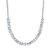 EverTrue Rainbow Moonstone 3.00 ctw Line Necklace (18 Inches) in Platinum Bond