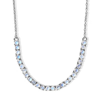 EverTrue Rainbow Moonstone 3.00 ctw Line Necklace (18 Inches) in Platinum Bond