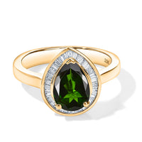 Luxoro 10K Yellow Gold Premium Chrome Diopside, Diamond (G-H, I2) (0.37 cts) Ring (Size 10.0) 2.30 ctw