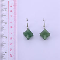 Green Aventurine Earrings in Silvertone 35.00 ctw