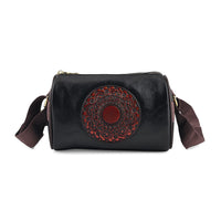 La Marey Black Embossed Faux Leather Rectangle Phone Bag
