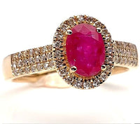Certified & Appraised Iliana 14K Yellow Gold AAA Mozambique Ruby, Diamond (I1 - I2) (0.40 cts) Ring (Size 10.0) (4.10 g) (Ships. in 10-15 Days) 2.10 ctw