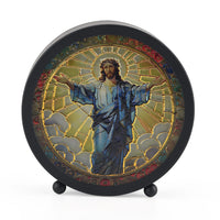 Livmore Black Round Angel Religion Decoration (3xAAA Not Included)