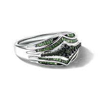 D'Joy Diamond Deco Radiance Hoop Earrings in Rhodium Over Sterling Silver 0.50 ctw