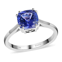 Certified & Appraised ILIANA 18K White Gold AAA Tanzanite Solitaire Ring (Size 10.0) 3 Grams 1.90 ctw
