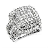 10K White Gold Diamond (G, I1-I2) Ring (Size 7.0) 4.00 ctw