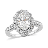 14K White Gold Luxuriant Lab Grown Diamond (VS2) Halo Ring (Size 5.0) (6.0 g) 3.00 ctw