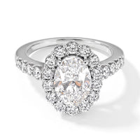 14K White Gold Luxuriant Lab Grown Diamond (VS2) Halo Ring (Size 5.0) (6.0 g) 3.00 ctw