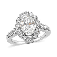 14K White Gold Luxuriant Lab Grown Diamond (VS2) Halo Ring (Size 5.0) (6.0 g) 3.00 ctw
