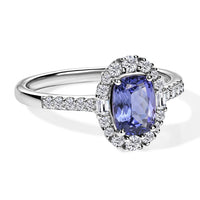 Certified & Appraised D'Joy Premium Tanzanite, Moissanite Ring in Rhodium Over Sterling Silver (Size 10.0) 2.25 ctw