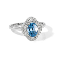 Certified & Appraised D'Joy Premium Cambodian Blue Zircon and Moissanite 2.50 ctw Ring in Rhodium Over Sterling Silver