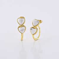 White Howlite Earrings in Goldtone 10.00 ctw