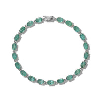 Luxoro 10K Green Gold Premium Kagem Zambian Emerald Bracelet (7.25 In) 9.20 ctw