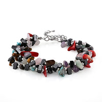 Rose Quartz and Hematite 175.00 ctw Beaded Bracelet in Silvertone (9.0-11.0In)