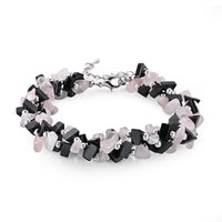 Rose Quartz and Hematite Beaded Bracelet 175.00 ctw