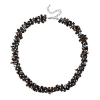 Yellow Tiger Eye, Hematite Necklace (19-21 Inches) in Silvertone 455.00 ctw