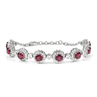 Certified & Appraised D'Joy Premium Usambara Color Change Garnet and Moissanite 10.85 ctw Bracelet in Rhodium Over Sterling Silver (6.50 In)