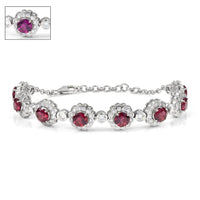 Certified & Appraised D'Joy Premium Usambara Color Change Garnet and Moissanite 10.85 ctw Bracelet in Rhodium Over Sterling Silver (6.50 In)