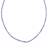 African Amethyst Beaded Necklace in Silvertone (15.75-17.75Inches) 10.00 ctw
