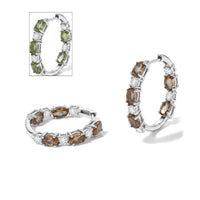 EverTrue Autumn Alexite, Moissanite Hoop Earrings in Platinum Bond 5.00 ctw