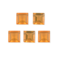Fire Opal Set of 5 (Sqr 4 mm) 0.97 ctw