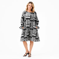 La Marey Black Bandana Poly Moss Printed Tunic - S/M