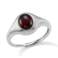 Mozambique Garnet Ring in Silvertone (Adjustable) 2.00 ctw