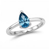Luxuriant Lab Grown Blue Diamond (IR) SI 1.00 ctw Ring in Rhodium Over Sterling Silver