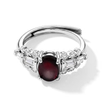 Mozambique Garnet and Simulated Diamond Ring in Silvertone (Adjustable) 4 ctw