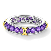 EverTrue African Amethyst 5.20 ctw Fancy Ring in 18K YG Plated and Platinum Bond (Size 10.0)