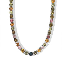 D''Joy Premium Multi-Tourmaline 26.90 ctw Necklace in Rhodium Over Sterling Silver 18 Inches