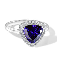 Certified & Appraised Rhapsody 950 Platinum AAAA Tanzanite, Diamond (E-F, VS) Ring (Size 10.0) 4.00 ctw
