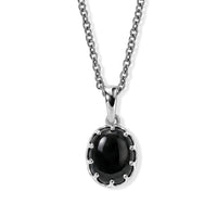 D''Joy Dyed Black Jade  Solitaire Pendant in Rhodium OverSterling Silver 4.00 ctw